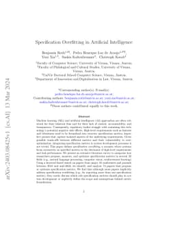 Specification Overfitting in Artificial Intelligence