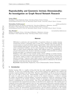 Reproducibility and Geometric Intrinsic Dimensionality: An Investigation
  on Graph Neural Network Research