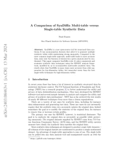A Comparison of SynDiffix Multi-table versus Single-table Synthetic Data