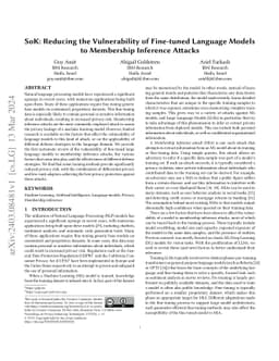 SoK: Reducing the Vulnerability of Fine-tuned Language Models to
  Membership Inference Attacks