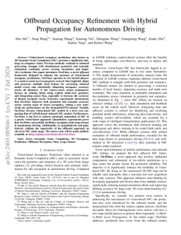 Offboard Occupancy Refinement with Hybrid Propagation for Autonomous
  Driving