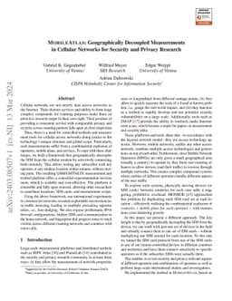 MobileAtlas: Geographically Decoupled Measurements in Cellular Networks
  for Security and Privacy Research