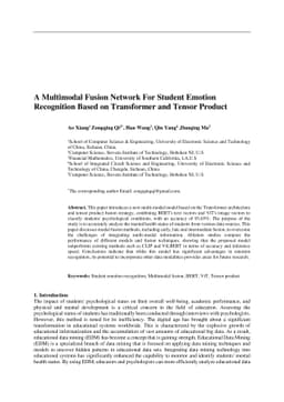 A Multimodal Fusion Network For Student Emotion Recognition Based on
  Transformer and Tensor Product
