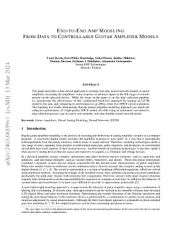 End-to-End Amp Modeling: From Data to Controllable Guitar Amplifier
  Models