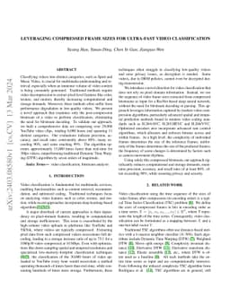 Leveraging Compressed Frame Sizes For Ultra-Fast Video Classification