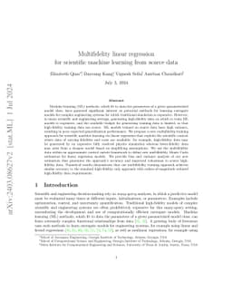 Multifidelity linear regression for scientific machine learning from
  scarce data