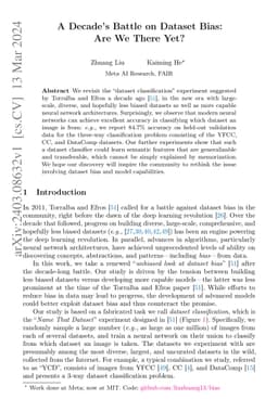 A Decade's Battle on Dataset Bias: Are We There Yet?