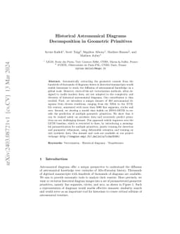 Historical Astronomical Diagrams Decomposition in Geometric Primitives