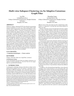 Multi-view Subspace Clustering via An Adaptive Consensus Graph Filter