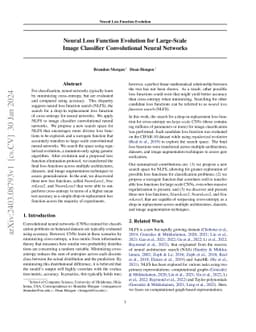 Neural Loss Function Evolution for Large-Scale Image Classifier
  Convolutional Neural Networks