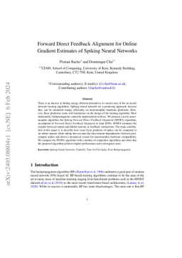 Forward Direct Feedback Alignment for Online Gradient Estimates of
  Spiking Neural Networks