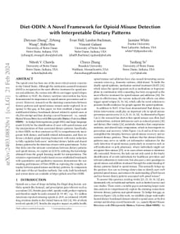 Diet-ODIN: A Novel Framework for Opioid Misuse Detection with
  Interpretable Dietary Patterns
