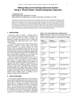 Making High-Level AI Design Decisions Explicit Using a Binary Stream
  System-Designation Approach