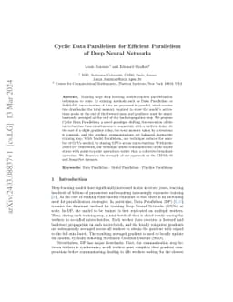 Cyclic Data Parallelism for Efficient Parallelism of Deep Neural
  Networks