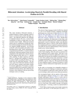 Bifurcated Attention: Accelerating Massively Parallel Decoding with
  Shared Prefixes in LLMs