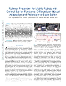 Rollover Prevention for Mobile Robots with Control Barrier Functions:
  Differentiator-Based Adaptation and Projection-to-State Safety