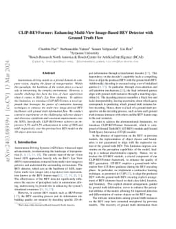 CLIP-BEVFormer: Enhancing Multi-View Image-Based BEV Detector with
  Ground Truth Flow