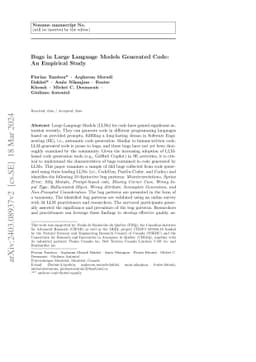 Bugs in Large Language Models Generated Code: An Empirical Study