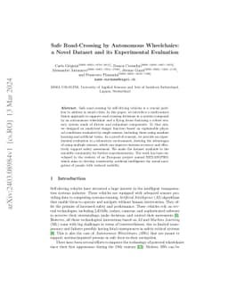 Safe Road-Crossing by Autonomous Wheelchairs: a Novel Dataset and its
  Experimental Evaluation