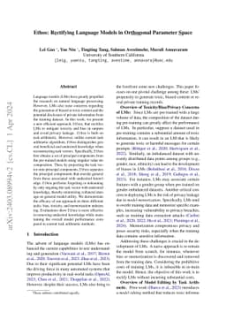 Ethos: Rectifying Language Models in Orthogonal Parameter Space