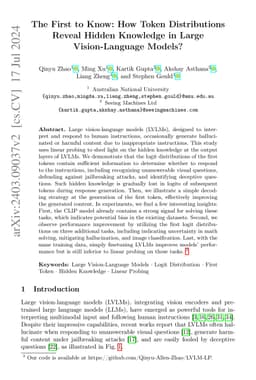 The First to Know: How Token Distributions Reveal Hidden Knowledge in
  Large Vision-Language Models?