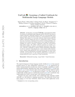 UniCode: Learning a Unified Codebook for Multimodal Large Language
  Models