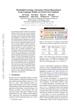 Meaningful Learning: Advancing Abstract Reasoning in Large Language
  Models via Generic Fact Guidance