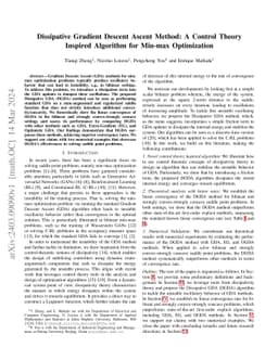 Dissipative Gradient Descent Ascent Method: A Control Theory Inspired
  Algorithm for Min-max Optimization