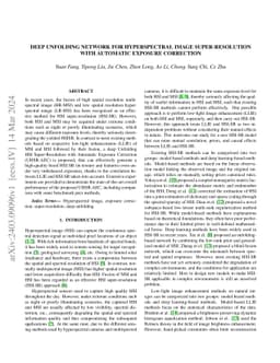 Deep unfolding Network for Hyperspectral Image Super-Resolution with
  Automatic Exposure Correction