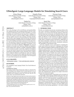USimAgent: Large Language Models for Simulating Search Users