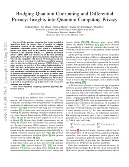Bridging Quantum Computing and Differential Privacy: Insights into
  Quantum Computing Privacy