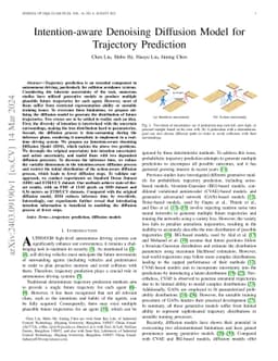 Intention-aware Denoising Diffusion Model for Trajectory Prediction