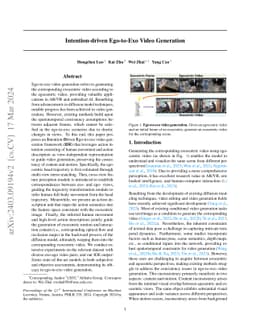 Intention-driven Ego-to-Exo Video Generation