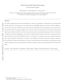 Deep Limit Order Book Forecasting