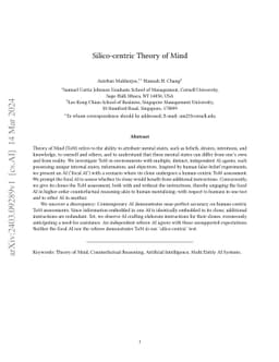 Silico-centric Theory of Mind