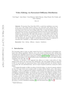 Video Editing via Factorized Diffusion Distillation