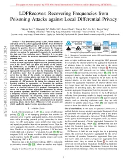 LDPRecover: Recovering Frequencies from Poisoning Attacks against Local
  Differential Privacy