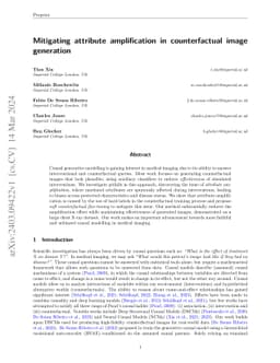 Mitigating attribute amplification in counterfactual image generation