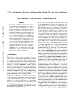 VISA: Variational Inference with Sequential Sample-Average
  Approximations