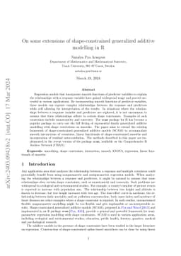On some extensions of shape-constrained generalized additive modelling
  in R