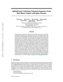 SpikeReveal: Unlocking Temporal Sequences from Real Blurry Inputs with
  Spike Streams