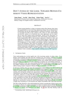 Don't Judge by the Look: Towards Motion Coherent Video Representation