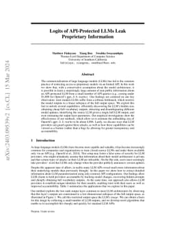 Logits of API-Protected LLMs Leak Proprietary Information