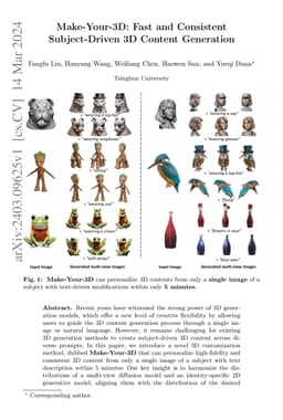 Make-Your-3D: Fast and Consistent Subject-Driven 3D Content Generation