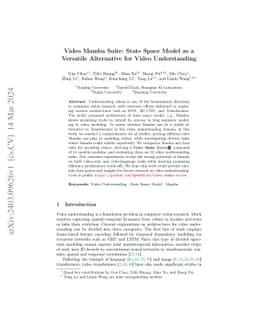 Video Mamba Suite: State Space Model as a Versatile Alternative for
  Video Understanding