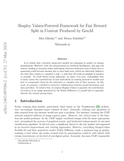 Shapley Values-Powered Framework for Fair Reward Split in Content
  Produced by GenAI