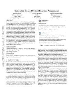 Generator-Guided Crowd Reaction Assessment