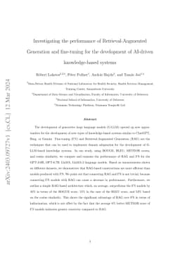 Investigating the performance of Retrieval-Augmented Generation and
  fine-tuning for the development of AI-driven knowledge-based systems