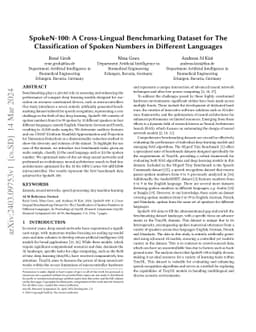 SpokeN-100: A Cross-Lingual Benchmarking Dataset for The Classification
  of Spoken Numbers in Different Languages