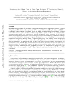 Reconstructing Blood Flow in Data-Poor Regimes: A Vasculature Network
  Kernel for Gaussian Process Regression
